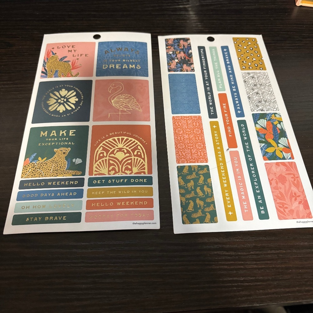 The happy planner jungle sticker sheets x 2